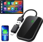 Wireless Carplay Adapter for Apple - 2025 Upgrade Seamless Connection Convert Wired to Wireless Car Play Adapter Plug & Play No Lag CarPlay Wireless Adapter Fit for iPhone iOS 10+ (Black)