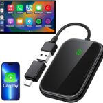 Wireless Carplay Adapter for Apple - 2025 Upgrade Seamless Connection Convert Wired to Wireless Car Play Adapter Plug & Play No Lag CarPlay Wireless Adapter Fit for iPhone iOS 10+ (Black)