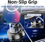 2026 Upgraded Magnetic Car Phone Mount for MagSafe: 360° Rotatable Adjustable Holder with 180+LBS Strong Suction Cup & 4200gf Magnet, Compatible with iPhone Series & Android Devices, Black - Image 4