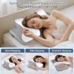 Cervical Neck Pillow for Pain Relief - Ergonomic Pillow Side Sleeper Pillow for Sleeping, Orthopedic Bed Pillow Neck Support Pillow, Contour Memory Foam Pillows for Side Back Stomach Sleepers - Image 6