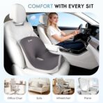 Car Seat Cushion and Lumbar Support Pillow, Larger Memory Foam Seat Cushion, Ergonomic L-Shaped Design Cushion for Back Pain Relief, Non-Slip Driving Cushion for Car, Office, Truck, Wheelchair-Black - Image 3
