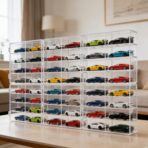 for 48 pcs 1/64 Scale Matchbox Wheels Toy Car Display Case Holds 48 Toy Cars Hot Storage Wall-Mounted Acrylic Organizer Stackable Clear Dustproof Display Box Container Shelf for Collectors - 6 Pack,8 - Image 7