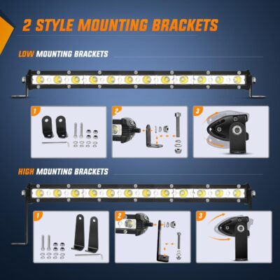 Nilight Single Row LED Light Bar Ultra-Slim Flood Light Bar 13 Inch 36W Fog Driving Work Roof Bumper Lighting for Offroad 4x4 Trucks Polaris RZR SUV ATV UTV - Image 4