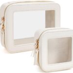 Travel Clear Makeup Bag Set, TSA Approved Cosmetic Bag Case with Zipper Portable Makeup Pouch Toiletry Bag Traveling Cosmetic Organizer Storage Bag Car Organizer Car Essentials