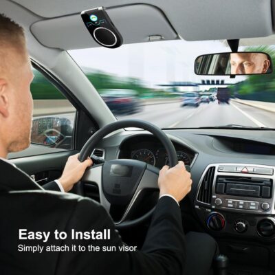 Bluetooth 5.0 Car Speaker, in Car Speakerphone, Bluetooth Receiver for Cell Phone Support Siri Google Voice Assistant, Built in Microphone&3W Speaker for Handsfree Calls, GPS, Music - Image 8