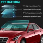 Windshield Tint Strip, 2 Pack Window Tint Car, 5% VLT Sun Shading Heat & UV Protection Windshield Solar Protection Film for Cars, Include 2 Squeegee, 59.06 x 7.87 Inch - Image 7