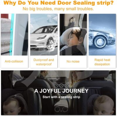 Eytool 5M Clear Door Edge Protectors, Rubber Edge Trim Seal Protector with U Shape Car Protection Door Edge Guard Fit for Most Car (Clear, 16.4FT) - Image 2