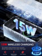 for 2-in-1 Car Armrest & Car Seat Gap Filler - Adjustable Sponge Armrest with 9-Level Height - 15W Wireless Charging & 50W Power Dock - Dual-Layer Car Storage Box - Fits Driver & Passenger - Image 4