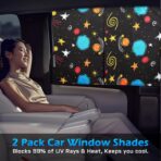 Car Window Shades, 2 Packs Magnetic car Sun Shade for Baby, Double Layers Magnetic Colourful Space Pattern for Full Covers/Half Shade Options, Window Curtains for Heat/UV Protection Sun Block Covers - Image 8