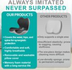 Seat Cushion for Office Chair, Car and Wheelchair Use, with Lumbar Support Pillow and Memory Foam Coccyx Cushion for Tailbone, Back, Sciatica, Ergonomic seat Cushion - Image 4