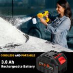 Cordless Pressure Washer, 1100 PSI 2.4GPM Battery Powered Portable Power Washer with 6-in-1 Nozzle, 10 Pressure Settings, Battery Level Display, Draw Water from Anywhere, for Car, Garden, Yard - Image 6