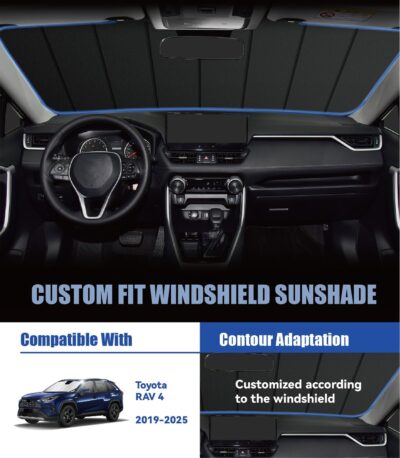 Windshield Sun Shade for Toyota RAV4 2019-2025, Custom-fit Windshield Cover, Keep Vehicle Cool, Protect Dashboard, Foldable Car Window Shades – Toyota RAV4 Accessories - Image 2