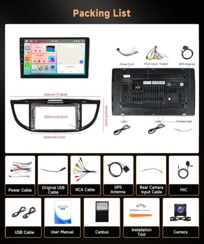 Rimoody 8 Core 6G+128G Android 13 Wireless Carplay Car Radio for Honda CRV 2012-2016, Car Stereo Android Auto 9 Inch Touchscreen GPS 5G-WiFi DSP-36 Mirror Link 59-UI Themes BT FM Camera - Image 8