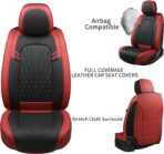 MINGBRON Leather Car Seat Covers,Car Seat Protector Waterproof,Seat Covers Full Set, Car Seat Protectors 5 Seats,Automotive Seat Covers Fit Most Cars Wine Red - Image 7