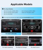 10.25" Linux Carplay Stereo for Audi Q5 SQ5 2009-2017 with MMI 3G System (Multimedia Radio ONLY) -Wireless CarPlay Android Auto Radio, 1920x720 HD Touch Screen, Dual OS, Retains OEM MMI Knob - Image 2