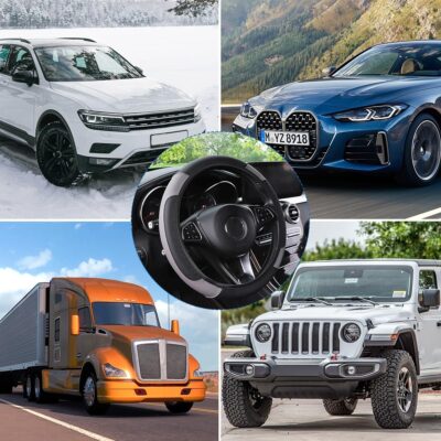 AUCELI Elastic Car Steering Wheel Cover, Stretch Anti-Slip Vehicle Steer Wheel Protector, Breathable Steer Wheel Protective Guard Fit for 14.5-15 Inches, Universal Automotive Accessories (Gray) - Image 6