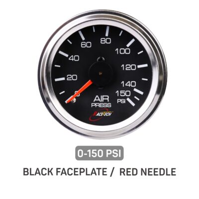 RACETECH 52mm (2-1/16") 150 PSI Mechanical Air Suspension Pressure Gauge – Black Dial, Chrome Bezel, 1/8 NPT – for Air Ride Suspension Systems - Image 3