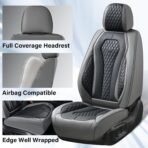 Coverado Car Seat Covers Front Pair, Black Seat Covers, Automotive Car Seat Cover, Car Seat Cushion, Car Seat Covers 2 Pack, Car Seat Protector Universal Fit Most Cars - Image 2