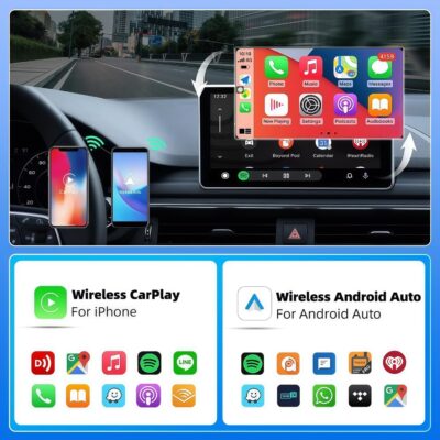 2-in-1 Wireless CarPlay Adapter for iPhone ＆ Wireless Android auto Adapter,2026 Upgrade mini CarPlay,Fast Auto-Connect,Plug & Play, Apple Car Play for iOS 10+/ Android 11+ - Image 2