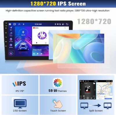 4GB+64GB, 8 Core Qualcomm Car Stereo Radio for Hyundai Santa Fe 2006-2012 Android 13 Wireless CarPlay Android Auto 9 Inch IPS Touchscreen GPS Navigation Bluetooth 5.1 DSP WiFi AHD Backup Camera SWC - Image 8