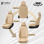FLORICH Leather Seat Covers, Car Seat Cover Full Set Automotive Seat Covers Waterproof Car Seat Protectors 5 Seats Universal Seat Cover Fit for Most Cars SUV Trucks, Beige - Image 8
