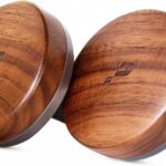 Wooden Car Air Freshener Vent Clip, Refillable Essential Oil Diffuser with Long-Lasting Natural Scent, North American Walnut & Metal Auto Deodorizer, Includes 2 Clips + 4 Plaster Refills