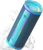 MLOVE E80 Speakers Bluetooth Wireless, Portable Bluetooth Speaker with Aux Input, Micro SD Card Slot, Bass Boost, Dual Pairing, Lights, IPX7 Waterproof, BT5.4 for Outdoor, Travel, Car, TV, 30W, Blue
