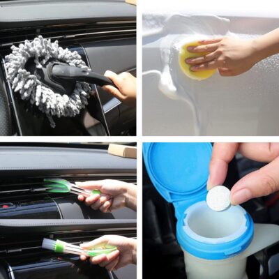 AUTODECO 30Pcs Car Wash Cleaning Kit - Car Care Wash Tools Set Car Detailing Set with Collapsible Bucket Snow Shovel - Image 6