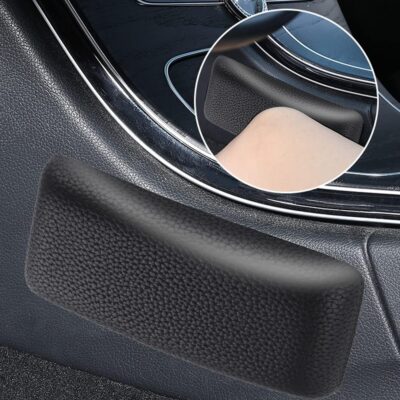 Bibabala Car Armrest Cushion, 2 Pcs Car Knee Leg Elbow Cushion, Removable Soft Leather Pad, Universal Car Comfort Accessories for Arm Foot Knee Pain Relief(Black Leather) - Image 3