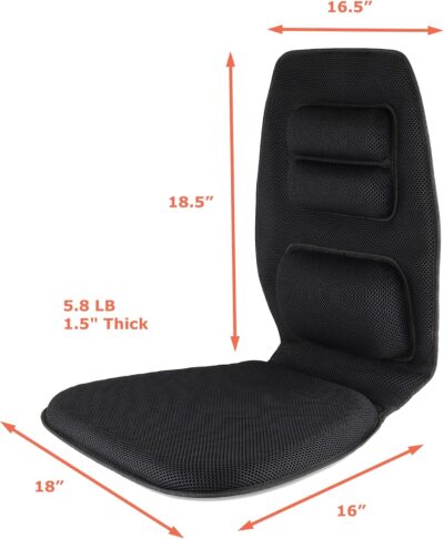 Tektrum Orthopedic Gel Seat Cushion and Firm Back Support Lumbar Pillow for Car, Home/Office Chair, Travel - Relief for Tailbone, Sciatica, Coccyx, Back Pain, Improve Posture (TD-GS19041-BLK) - Image 2