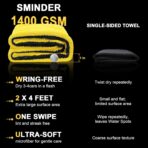 SMINDER 1400 GSM Car Drying Towels Car Detailing– XXL Microfiber Towels for Cars, Trucks (48" x 24"), Ultra-Absorbent, Streak-Free, Scratch-Free, No Water Spots, Double-Twist Pile & Edgeless Design - Image 4