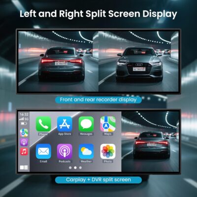 Largest 11.5 inch Wireless CarPlay Screen for Car, A-pple CarPlay & Android Auto HD Touchscreen with 4K Dash Cam/1080P Backup Camera/Navigation/Bluetooth/Voice Control/FM/Mirror Link,for All Vehicles - Image 6