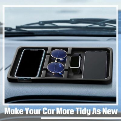 Yulejo Extra Large Dashboard Mat for Car Dashboard Accessories, Anti Skid Car Pad Compatible with All Smartphone Car Non Slip Pad for with Non Marking Tape (Trendy) - Image 6