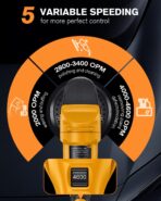 Brushless Cordless Car Buffer Polisher for Car Detailing, 15mm Dual Action, Compatible with DeWalt 20V MAX (Tool Only), 5-Speed Control, Includes 5-inch Polishing Pads & Accessories - Image 4