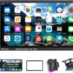 UNITOPSCI Double Din Car Stereo 7 Inch Touch Screen Car Audio Radio with Bluetooth Audio Hands-Free Calls Backup Camera FM Radio Receiver Car MP5 Player Support Mirror Link AUX-in USB TF Input