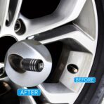 Tire Valve Stem Cap Cover for Honda Belt O-Ring Seal Corrosion Resistant,Tire Valve Stem Air Cap 4 Pack Black… - Image 3