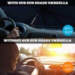 Windshield Sun Shade Umbrella, Portable Foldable, Spring Structure Wind Shield, Front Window Sunshade, Protect from Sun Rays Car Windshield, for Men (57'' x 31.5'') - Image 2