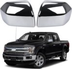 Chrome Direct Replacement Side Mirror Covers Caps for 2015-2020 Ford F150, Directly Replace Style, Not Sticker Style