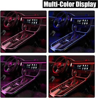 EL Wire Interior Car LED Strip Lights, USB Car Neon Light Strip with Sewing Edge, 16FT Neon Light 5V with Fuse Protection, Electroluminescent Car Indoor Decorations (Blue) - Image 5