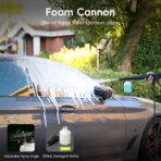 Pressure Washer, Power Washer with 500ml Foam Cannon, 4 Quick-Connect Nozzles, High Pressure Cleaner for Car Washing, Driveway, Patio, Deck, Bright Green - Image 4