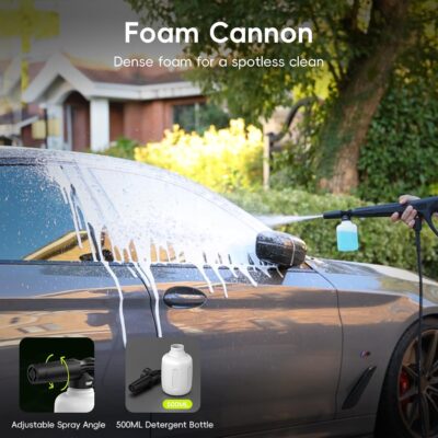 Pressure Washer, Power Washer with 500ml Foam Cannon, 4 Quick-Connect Nozzles, High Pressure Cleaner for Car Washing, Driveway, Patio, Deck, Bright Green - Image 4