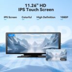 Portable Apple CarPlay Screen, Extra Large 11.26 Inch 4K Car Play & Android Auto HD Touchscreen, Wireless Car Stereo with Dash Cam, G-Sensor/App Control/Backup Camera/Loop Recording/Mirror Link/GPS/FM - Image 3