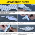 1 Pair Silver Car Angel Wings Sticker, Hawk Eagle Wings Automobile Emblem,4.92in*1.37 * 0.39in 3D Metal Stereo Wing Sticker, Suitable for Most Cars Models (Silvery) - Image 5