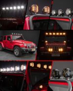 Auxbeam V-Ultra Series Side Shooter Light Bar, 5Inch 172W Round Offroad Lights LED Pods 20400LM, Amber DRL & Spotlight Dual Color 270° Wider Off Road Lighting with Protective Covers, Pair - Image 6