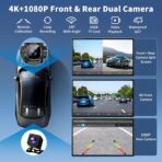 Wireless Carplay 11.3" A pple Carplay Screen for Car with 4K Dash Cam 1080P Backup Camera, Car Stereo for Carplay & Android Auto GPS Navigation/Bluetooth/Mirror Link/Voice Control/AUX/FM/Siri - Image 4