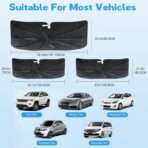 Windshield Sun Shade Umbrella, Portable Foldable, Spring Structure Wind Shield, Front Window Sunshade, Protect from Sun Rays Car Windshield, for Men (57'' x 31.5'') - Image 7