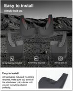 Kiwi Master Mud Flaps for 2009-18 Dodge Ram 1500/2500/3500, 2019-2024 Ram 1500 Classic (with OEM Fender Flares, Single Rear Wheels), Heavy Duty Front & Rear Mud Guards, No Drill, 4 Pcs Set - Image 7