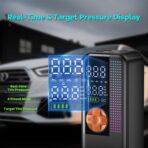Portable Tire Inflator Air Compressor, 150 PSI Cordless Air Pump, 6000mAh Battery & 12V Car Outlet, Digital Pressure Gauge, Auto Shut-Off, Fast 24L/Min, LED Light, 4 Preset Modes for Car, Bike, Balls - Image 5