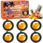 Car Air Freshener Vent Clips, Hawaiian Scent, 6 Pack, Long Lasting Scent Up to 180 Days