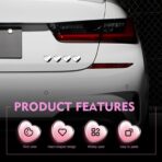 4PCS Heart Metal Car Emblem Stickers, Metal Chrome Waterproof Fade-resistant Vehicle Decals, Creative Fashionable Rear Love Badge Decoration, for Doors, Bumper, Rear License Plate (Silver) - Image 3